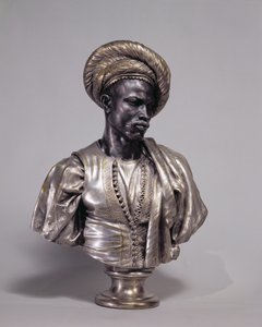 En sudanes i algerisk kostym (försilvrad brons)